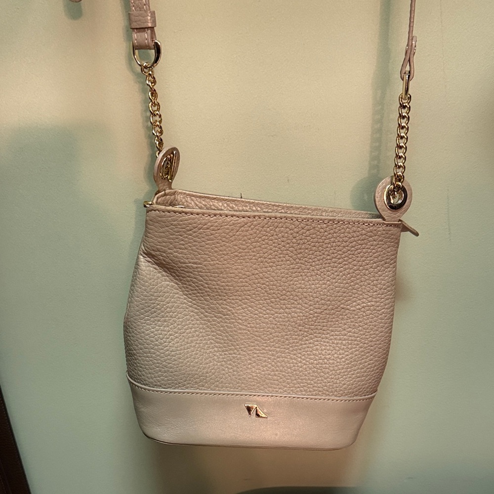 Cream Crossbody Bag with Gold Accents